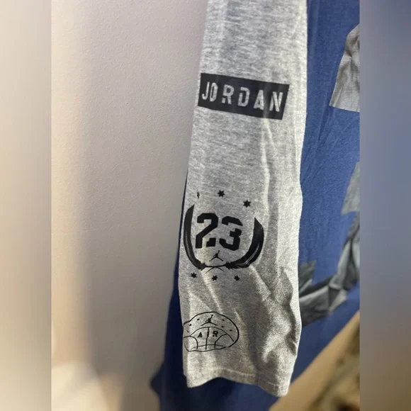 Air Jordan Brand 23 Double Sided Raglan 3/4 Sleeve Droptail T-Shirt Men size XLT - Picture 7 of 11